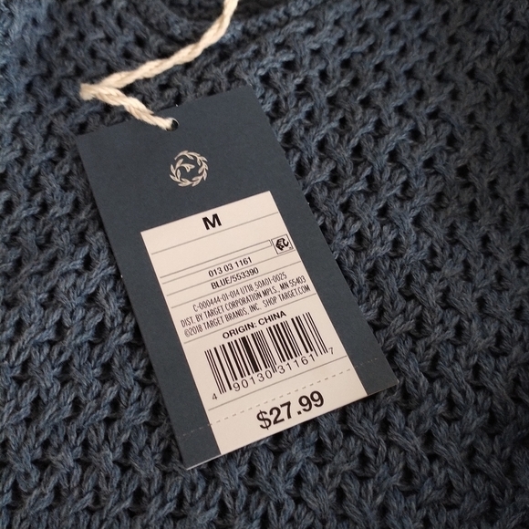 Universal Thread Blue V Neck Crochet Sweater M - Picture 5 of 13